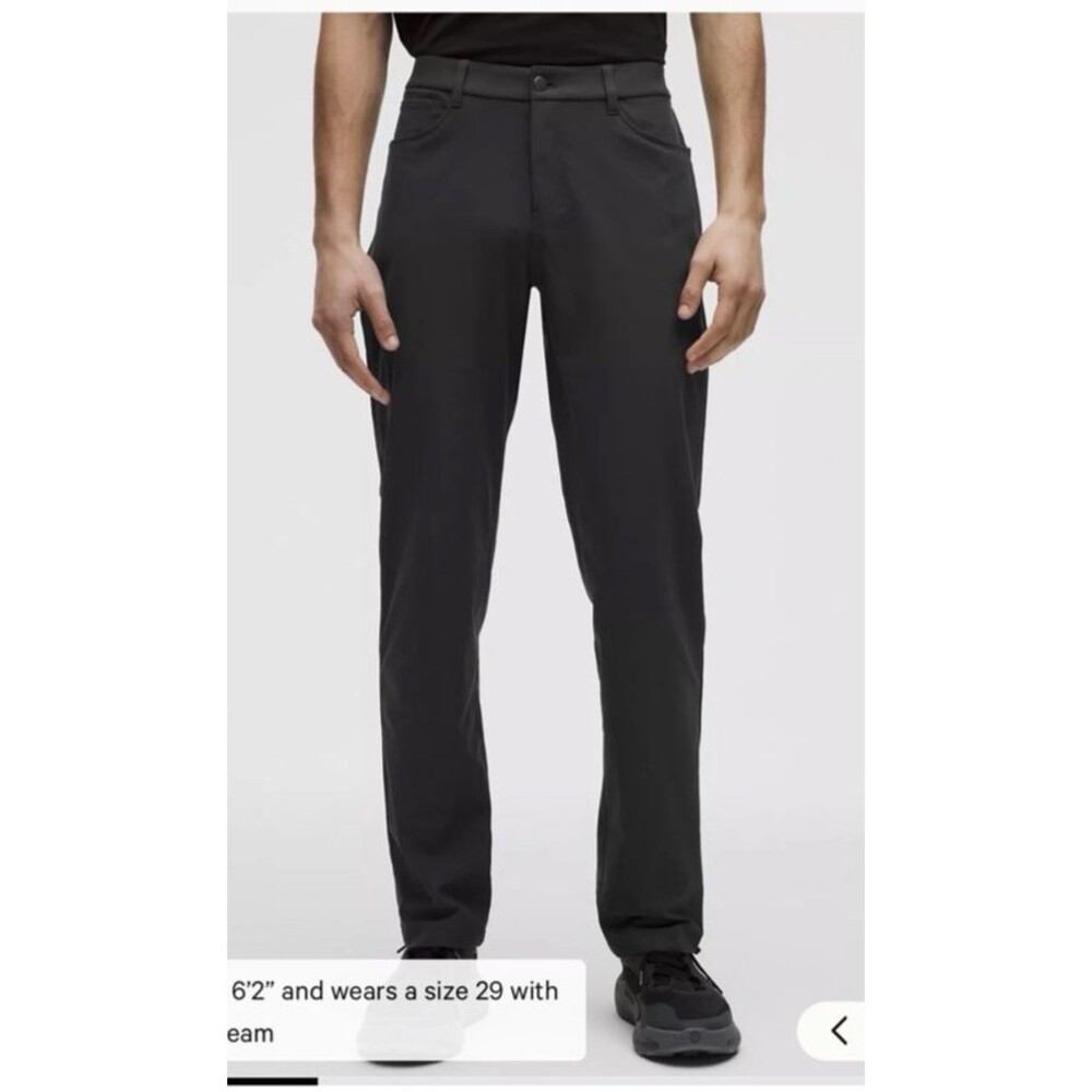 Lululemon ABC Classic Fit Pants Obsidian Gray Mens 34 x 30 Warpstreme Tech